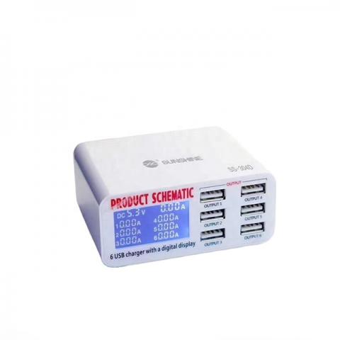 Multipuerto Sunshine SS-304D Carga Rápida 6 USB