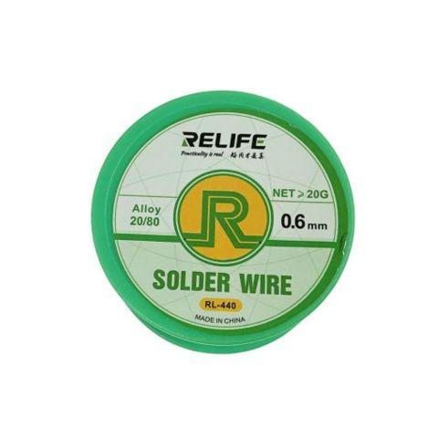 Estaño Relife RL-440 0.6mm 20g para Soldadura